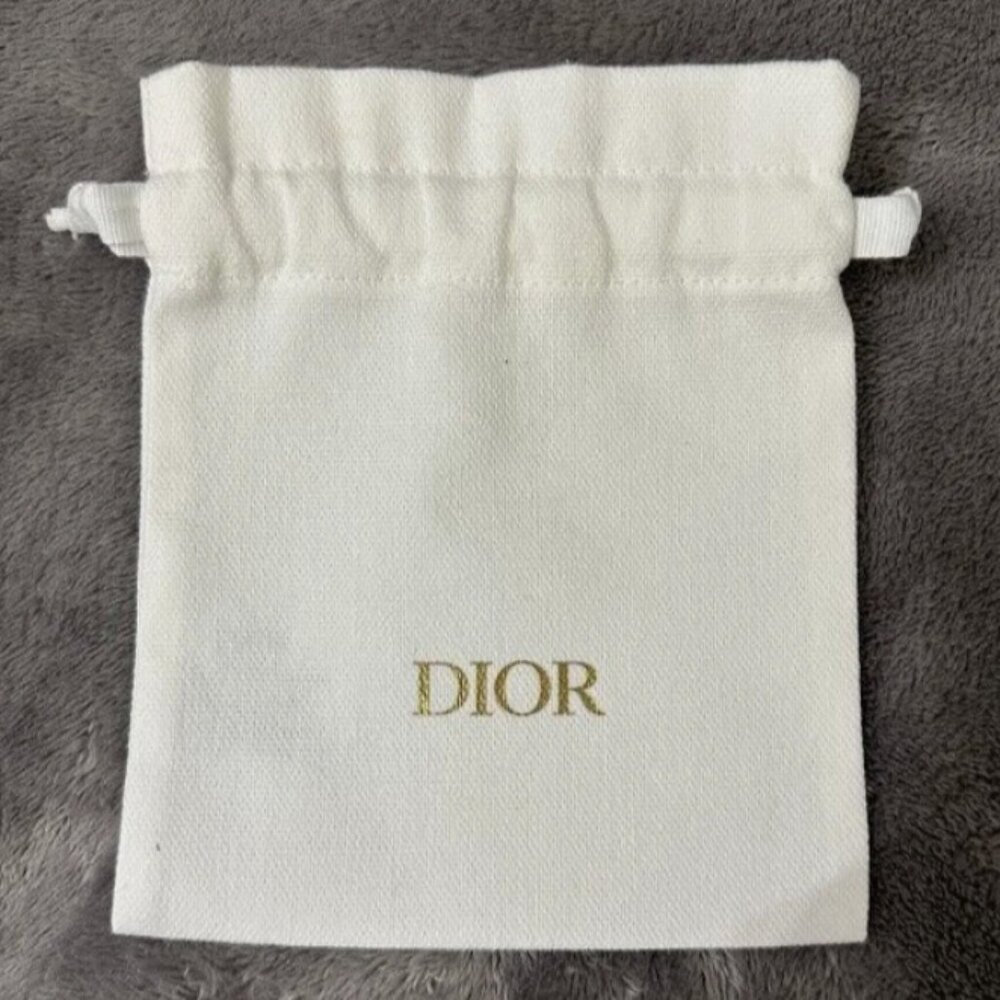 Dior Drawstring White Storage Case Size 6 x 5.5 inch